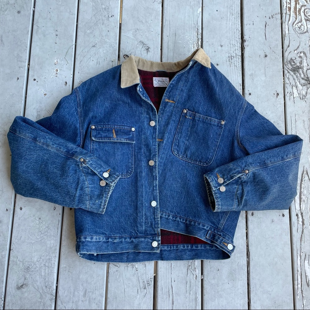 Vintage Polo Barn Chore Wool Flannel Denim Jacket